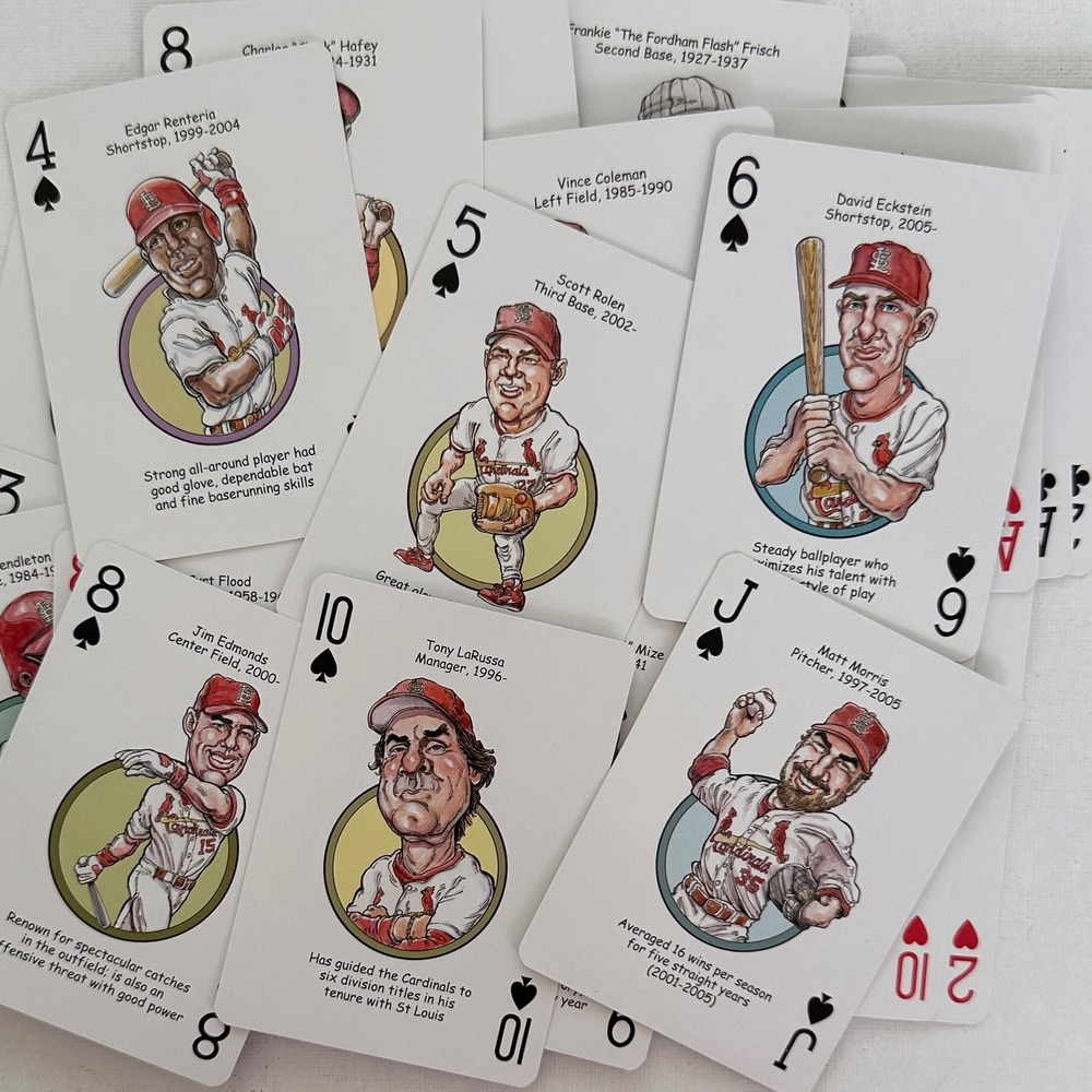 Hero Decks St Louis Baseball Heroes Playing Cards Cardinals Legends Caricature - Picture 7 of 11